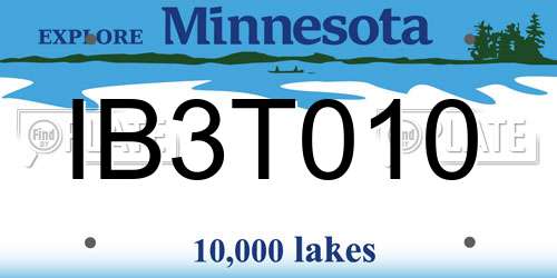 IB3T010 Minnesota License Plate