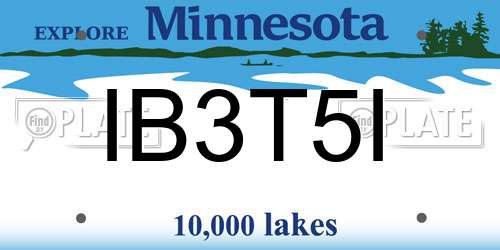 IB3T5I Minnesota License Plate