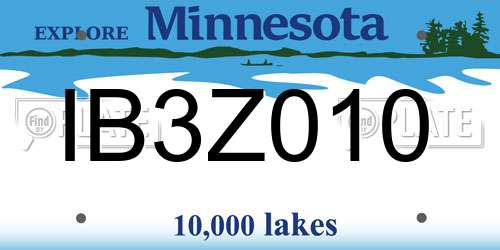 IB3Z010 Minnesota License Plate
