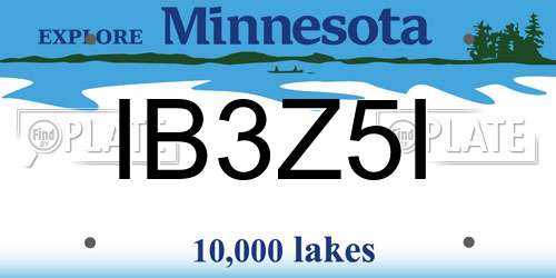 IB3Z5I Minnesota License Plate