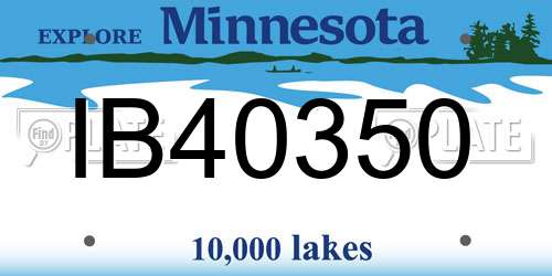 IB40350 Minnesota License Plate