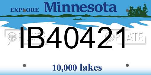 IB40421 Minnesota License Plate