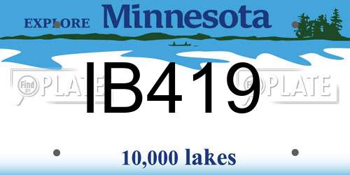 IB419 Minnesota License Plate