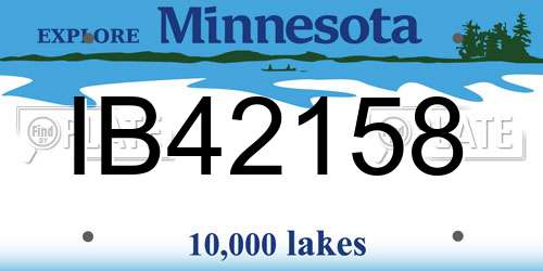 IB42158 Minnesota License Plate