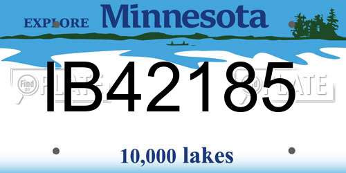 IB42185 Minnesota License Plate