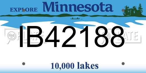 IB42188 Minnesota License Plate