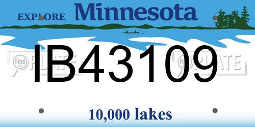 IB43109 Minnesota License Plate