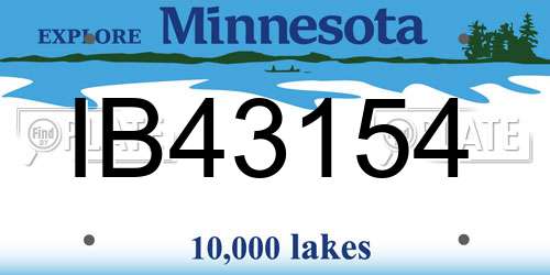 IB43154 Minnesota License Plate