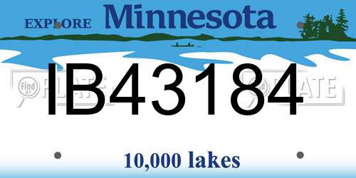IB43184 Minnesota License Plate