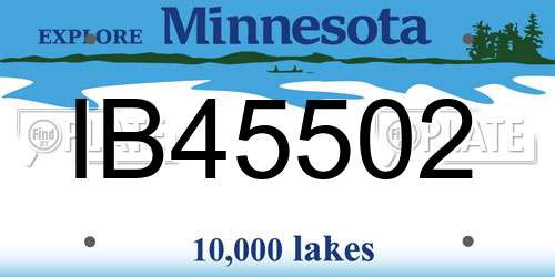 IB45502 Minnesota License Plate
