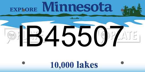 IB45507 Minnesota License Plate