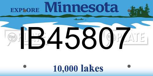 IB45807 Minnesota License Plate