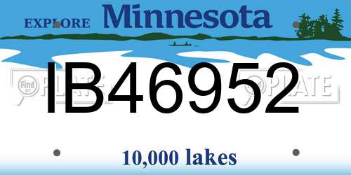 IB46952 Minnesota License Plate