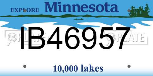 IB46957 Minnesota License Plate