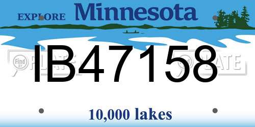 IB47158 Minnesota License Plate