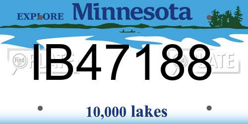 IB47188 Minnesota License Plate