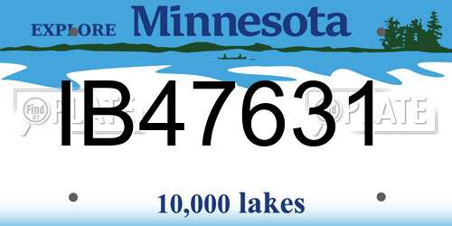 IB47631 Minnesota License Plate