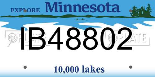 IB48802 Minnesota License Plate