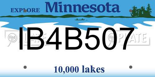 IB4B507 Minnesota License Plate