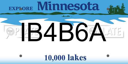 IB4B6A Minnesota License Plate