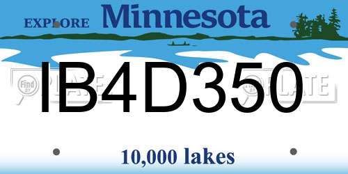 IB4D350 Minnesota License Plate