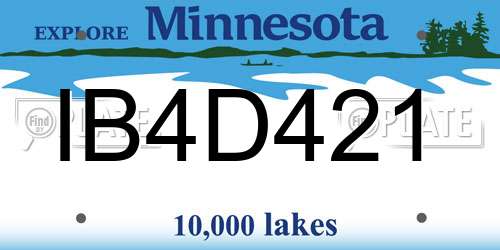 IB4D421 Minnesota License Plate