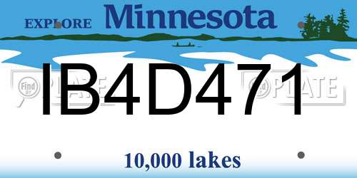IB4D471 Minnesota License Plate