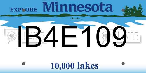 IB4E109 Minnesota License Plate