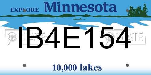 IB4E154 Minnesota License Plate