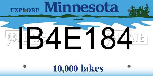 IB4E184 Minnesota License Plate