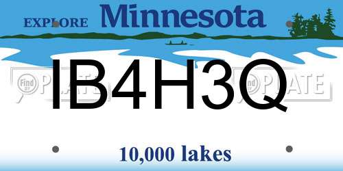 IB4H3Q Minnesota License Plate