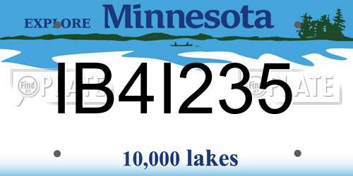 IB4I235 Minnesota License Plate