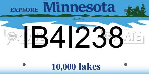 IB4I238 Minnesota License Plate