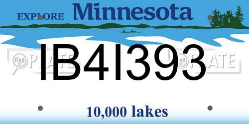 IB4I393 Minnesota License Plate