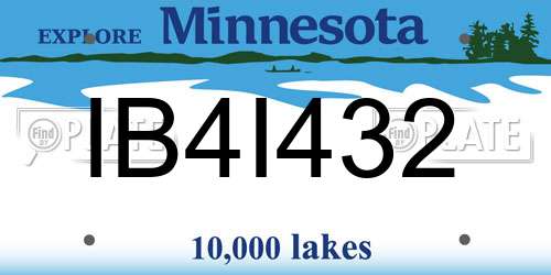 IB4I432 Minnesota License Plate