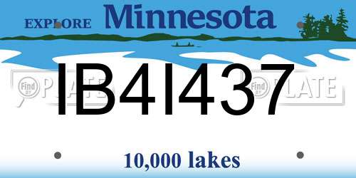 IB4I437 Minnesota License Plate