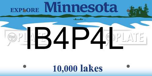IB4P4L Minnesota License Plate