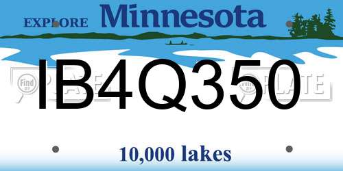 IB4Q350 Minnesota License Plate
