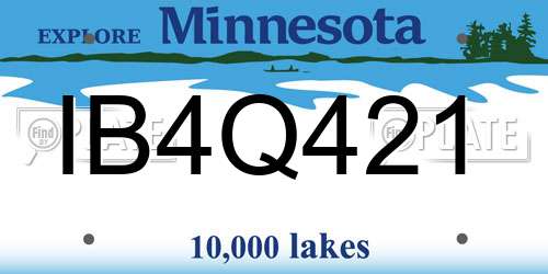 IB4Q421 Minnesota License Plate