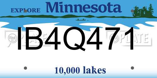 IB4Q471 Minnesota License Plate