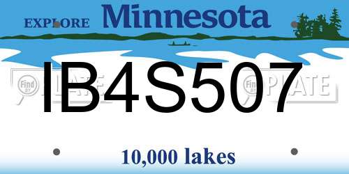IB4S507 Minnesota License Plate