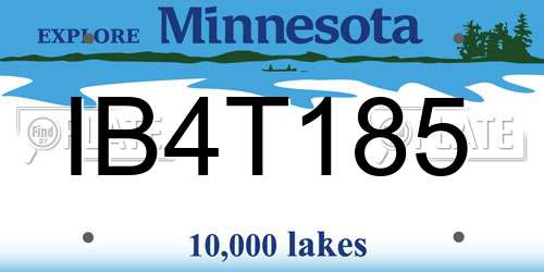 IB4T185 Minnesota License Plate