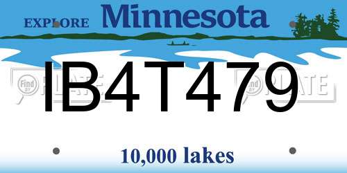IB4T479 Minnesota License Plate