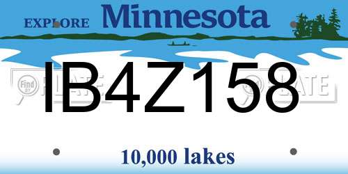 IB4Z158 Minnesota License Plate