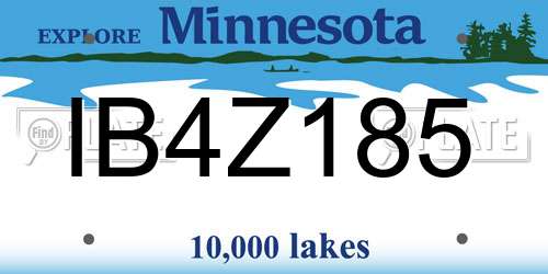 IB4Z185 Minnesota License Plate