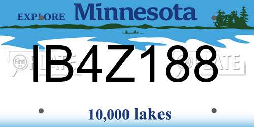 IB4Z188 Minnesota License Plate