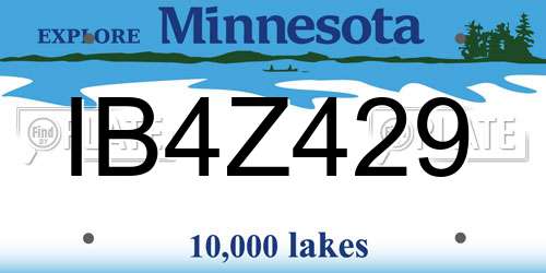 IB4Z429 Minnesota License Plate
