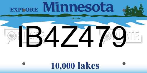 IB4Z479 Minnesota License Plate