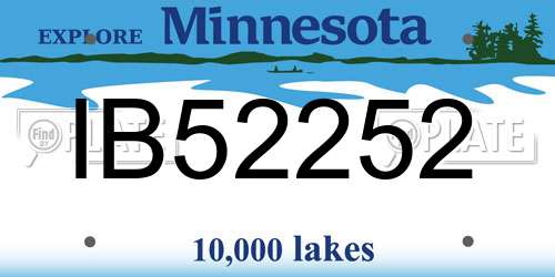 IB52252 Minnesota License Plate
