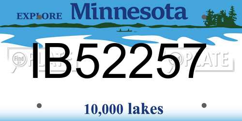 IB52257 Minnesota License Plate